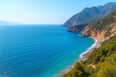 Scenic view of the Mediterranean coastline near Antalya