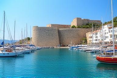 View of Bodrum Castle and marina