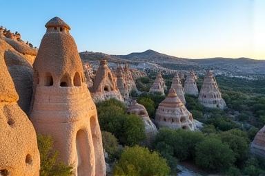 Unique 'fairy chimney' rock formations in Cappadocia
