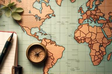 Map and compass symbolising customized itinerary planning